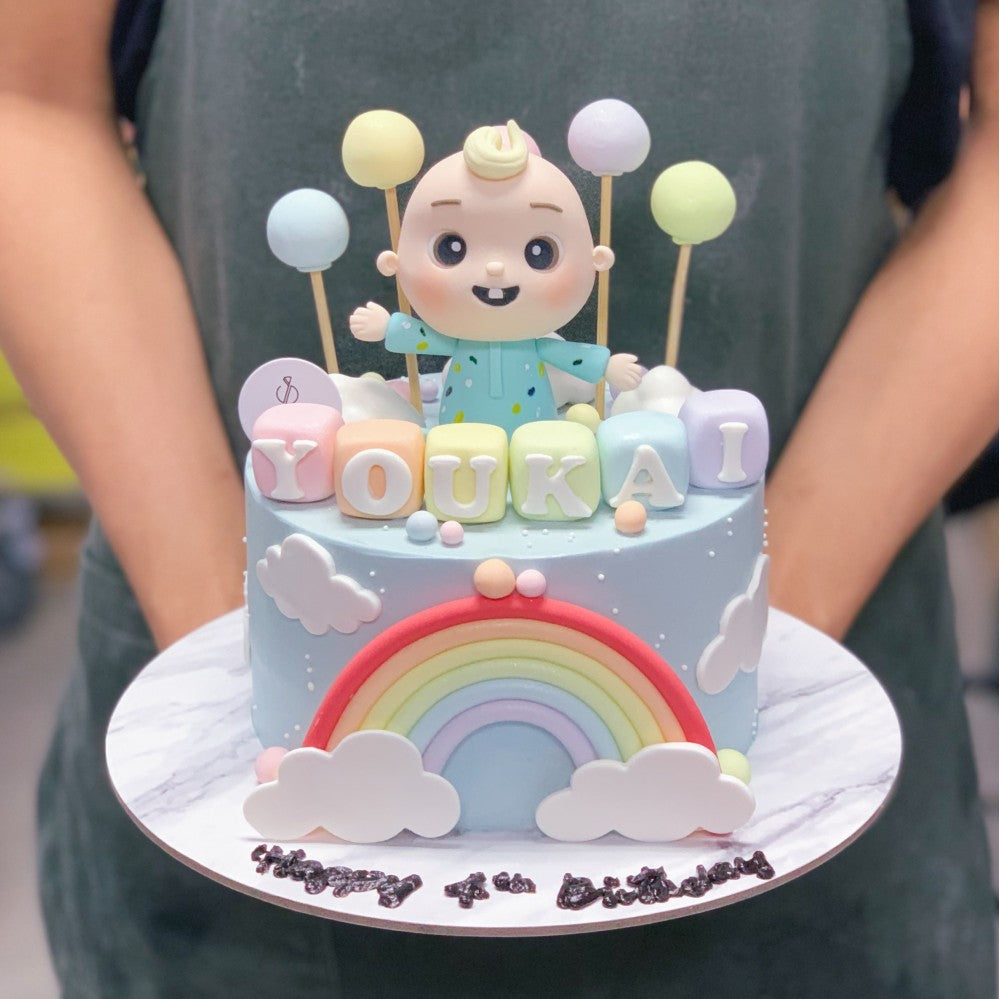 Baby JJ Rainbow and Clouds Cake