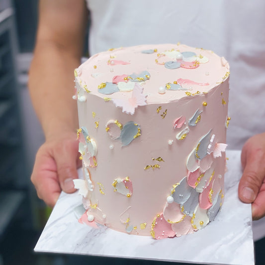 Blush Textured Cake