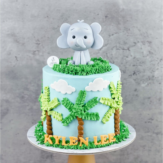 Elephant and Palm Tree Cake