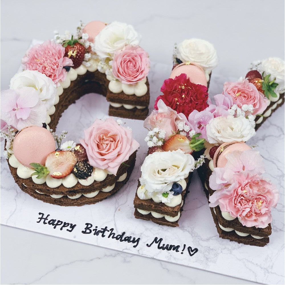 Blooming Floral Alphabet Cake