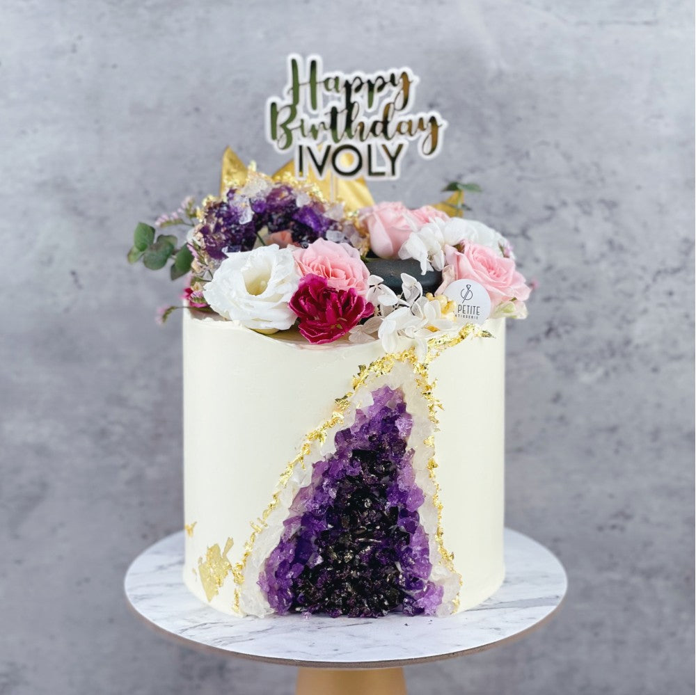 Purple Amethyst Blooms Cake