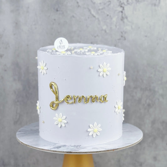 Handcrafted Cursive Gold Fondant Name (8 Letters)