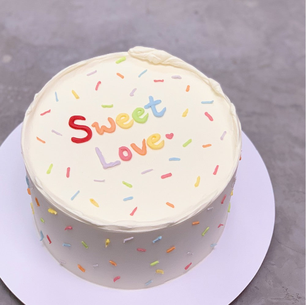 Minimalist Sprinkles Message Cake