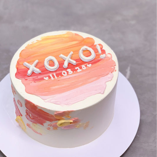 Minimalist Sunset Ombre Message Cake