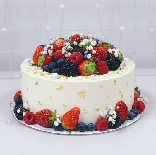 Mixed Berries Floral Cake