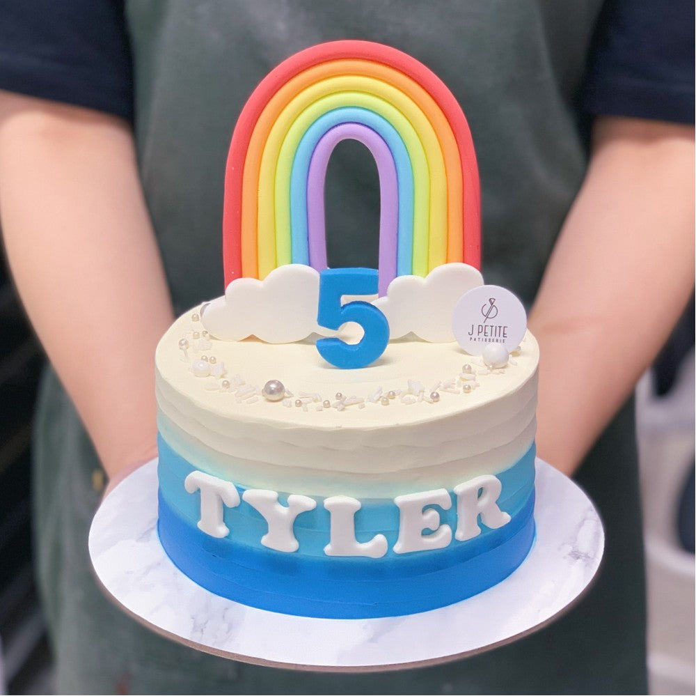 Ombre Cake with Rainbow Topper