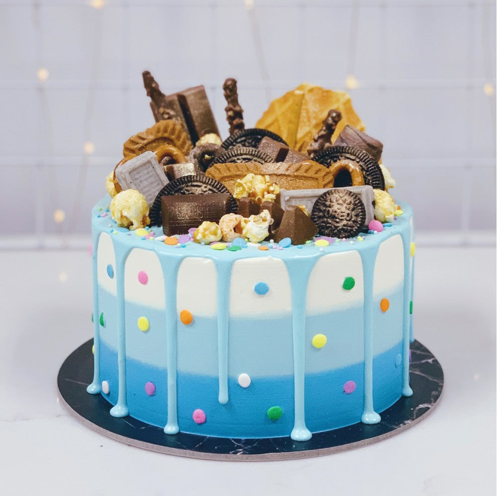 Ombre Drip Cake with Toppings – J Petite Patisserie