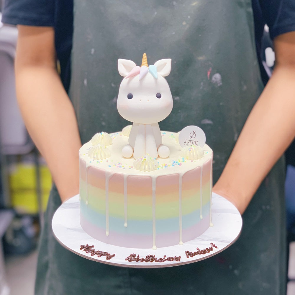 Pastel Rainbow with Unicorn Drip Cake
