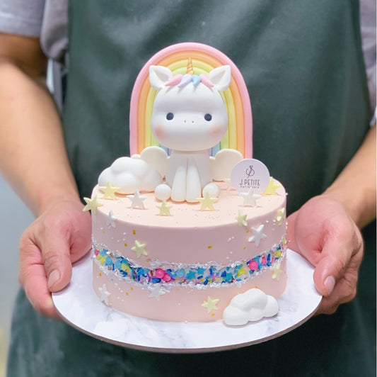 Pastel Unicorn Sprinkle Fault Line Cake