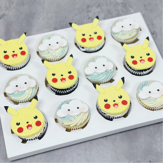 Pikachu and Clouds Cupcakes (Box of 12)