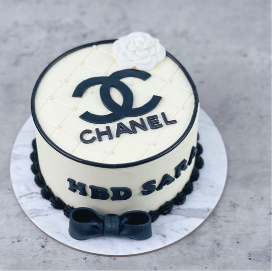 Simple Chanel Themed Cake