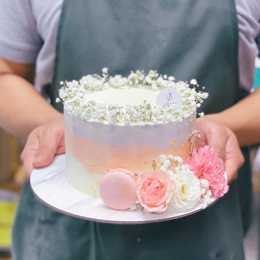 Sunset Ombre Floral Cake